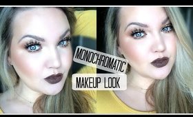 MONOCHROMATIC MAKEUP LOOK + BOLD BROWN LIP