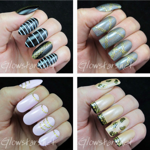 Read the blog post at http://glowstars.net/lacquer-obsession/2014/03/sunday-spam-featuring-born-pretty-store-gold-embossed-nail-art-stickers/