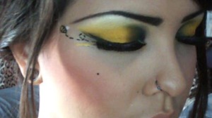 yellow and black shadow with a bee bzzzz