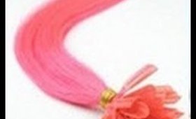 Pink U tip Fusion Nail Shape Hair Extension Strands