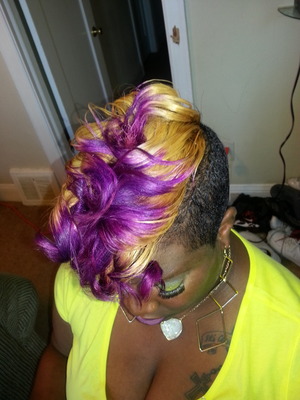 my favorite color is purple I just put a purple rinse at the tips