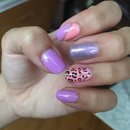 Peach, purple, and cheetah print