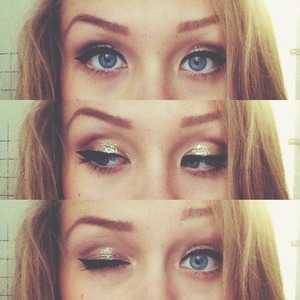 Golden smoky eyes make up for day and night