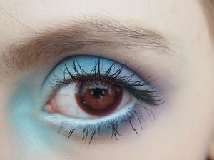 This is a blue and purple look I did today with my homemade colored contacts!