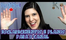 Esclarecimentos e planos para o canal - Participe!