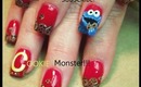 how to paint COOKIE MONSTER NAILS robin moses nail art design tutorial 652