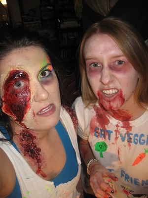 Zombie Makeup using liquid latex