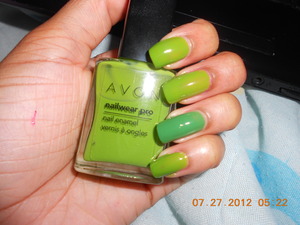 I personally dont like the color green at ALL but i love it on my nails :D I used Avon/ electric green and China Glaze/ Starboard on my accent nail