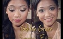 Golden Green Smokey Eyes