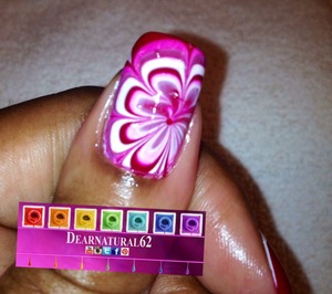Check out water marble tutorial on Youtube at Dearnatural62 http://www.youtube.com/watch?v=VHmkMr3OvNs&list=UULPN755EcXg3Wa_PrwW0kNQ