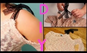 DIY: Cold-Shoulder Bow Sweater!