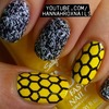 Fuzzy Honeycomb Nail Art