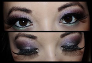 Here's a recent look I created. Shades of purple and a tint of jade green :) 