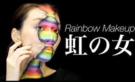 子供用フェイスペイントでレインボーメイク🌈Rainbow Mekaup