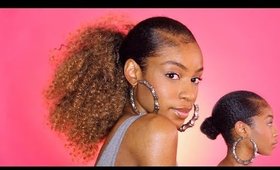 HOW TO Drawstring Ponytail on Natural Hair► Natural Hairstyles