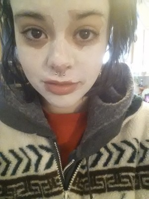 So, if you've been to ULTA,  you know that they keep various face cleansers/masks on the floor for testing. They don't have sinks to remove the stuff, so I took advantage of a mask, bought stuff & went home. Apparently walking around like this is frowned upon, oops.
