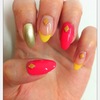 Colorful easy nails with clay deco