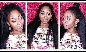 AMAZING Kinky Straight Hair ONLY $14 | 3 Best Half Up Half, Half Down Hairstyles Ever!