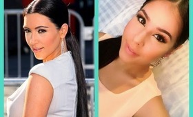 How To: Kim Kardashian gold and coral makeup tutorial! MUST WATCH!!!