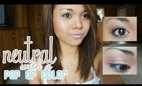 Back to School Series #3: Neutral w/ a POP of COLOR (drugstore) Makeup Tutorial