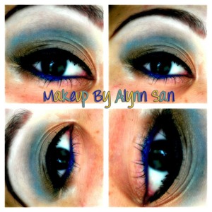 This a fun neutral look i did with gold brown and blue =]