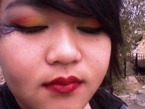 super bright rainbow! and red red lips!