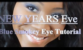 2013 / 2014 New Years Eve Makeup Tutorial - Blue Smokey Eyes