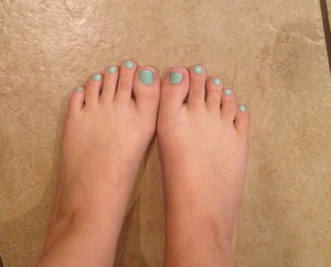 Mint green polish(: 