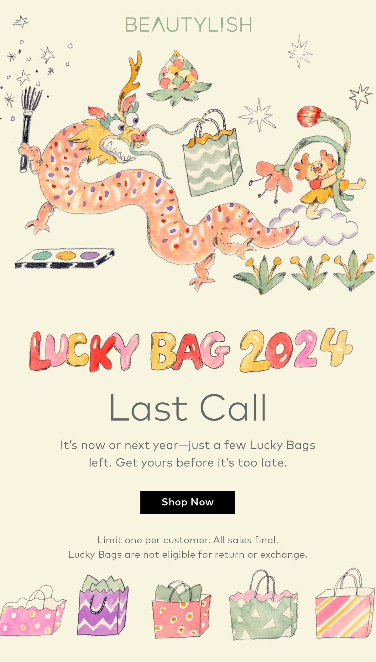 Lucky Bags are almost gone. Get yours here at Beautylish before they sell out!