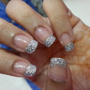 Glittery french manicure!! 