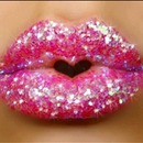 Ass the lipstick & then the glitter! 