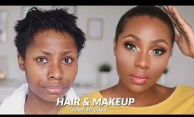 SLICK BACK HAIR + MAKEUP TRANSFORMATION:  GRWM | DIMMA UMEH