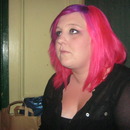 Pink and purple hair. It was a good change. 