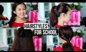 4 Quick & Simple School Hairstyles ♡ Last-Minute!