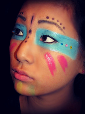 Native American Tribal themed makeup i did for a school project