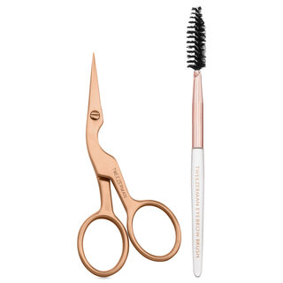 Tweezerman Rose Gold Brow Shaping Scissors and Brush