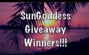 SunGoddess Winners + 2 MORE Giveaways still OPEN!!