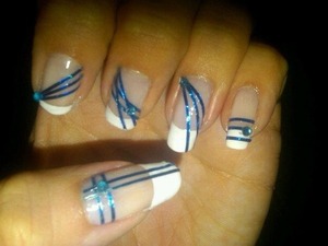 French manicure with stripping tape. 