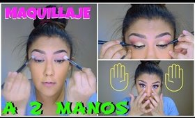 RETO Maquillaje a dos Manos / Two Hands Makeup tutorial Challenge | auroramakeup