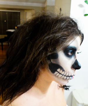 This is the left side of my half and half skeleton/Pin-up look