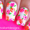 Neon Rose Nails