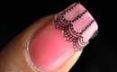 Easy lace nail art design tutorial with nail art stickers - how to diy lace nail art beginners ideas