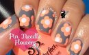 Big Bold Pin Needle Flower Nails by The Crafty Ninja