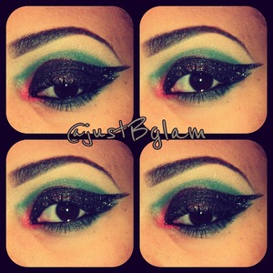 Went crazy with NYX glitter liquid eyeliner!
