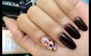 Chocolate Manicure With Colorful Polka Dots Nail Design Tutorial