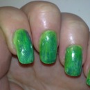 Green MESSY Nails.