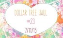 Dollar Tree Haul #23 | 7/11/15 [PrettythingsRock]