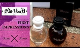 #SAINTANDSINNER #KatVonDBeauty | First Impressions & Smell Test [Complimentary from Influenster]