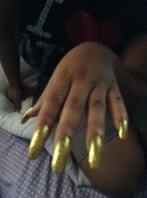 My sisters nails .  I call this a night in Hollywood . Lights on you , eyes on you. Tonight your the star !