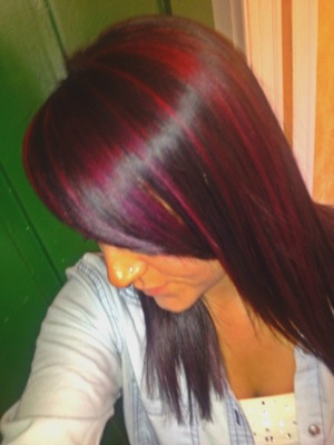 Red purple and burgundy hair
